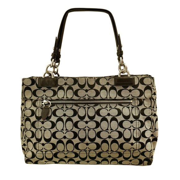 Coach Signature Logo Penelope Tote Bag 16537 Brown Large Carryall Shoulder Purse - Picture 2 of 12